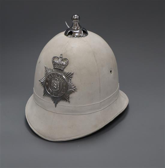 A Brighton Police, summer helmet, circa 1960